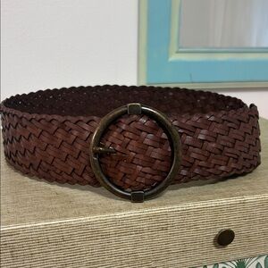 Banana Republic Brown Woven Belt with Round Buckle